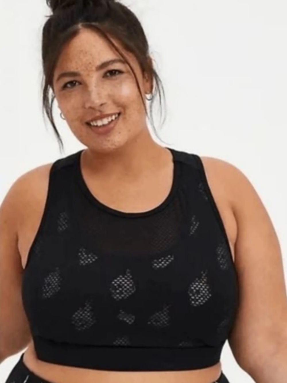 Torrid Black Mesh Scoop Neck Sports Bra 
Size 3